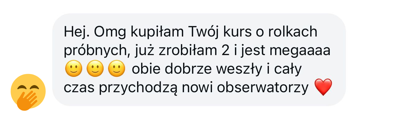 Opinia klientki o strategii rolek próbnych